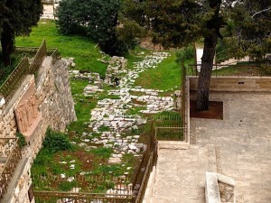 The road leading to the courtyard where Peter denied Jesus three times