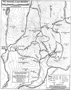 Map of Moosilauke region of Appalachian Trail in New Hampshire